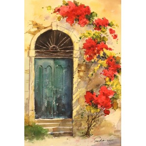 Sadia Arif, 22 x 15 Inch, Watercolor on Paper, Floral Painting, AC-SAD-029